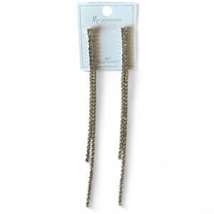 Ms accessorie silver925 rhinestone long